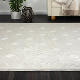 5' x 7' Ivory Geometric Area Rug